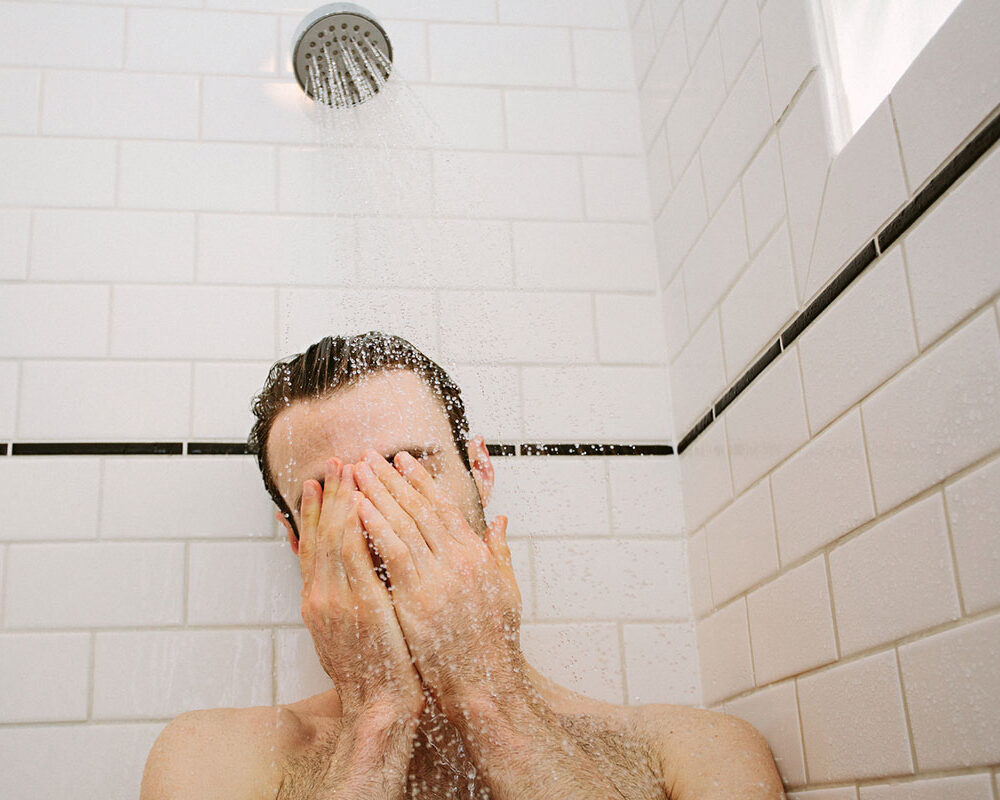 Man-in-shower-worried-about-excessive-sleepiness