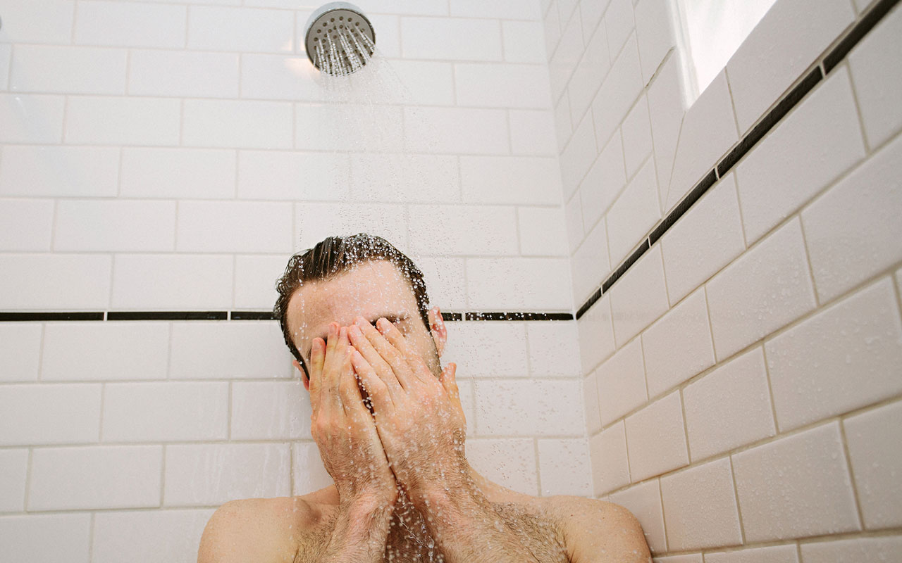 Man-in-shower-worried-about-excessive-sleepiness