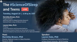 Cover image from the Facebook Live Science of Sleep and Teens