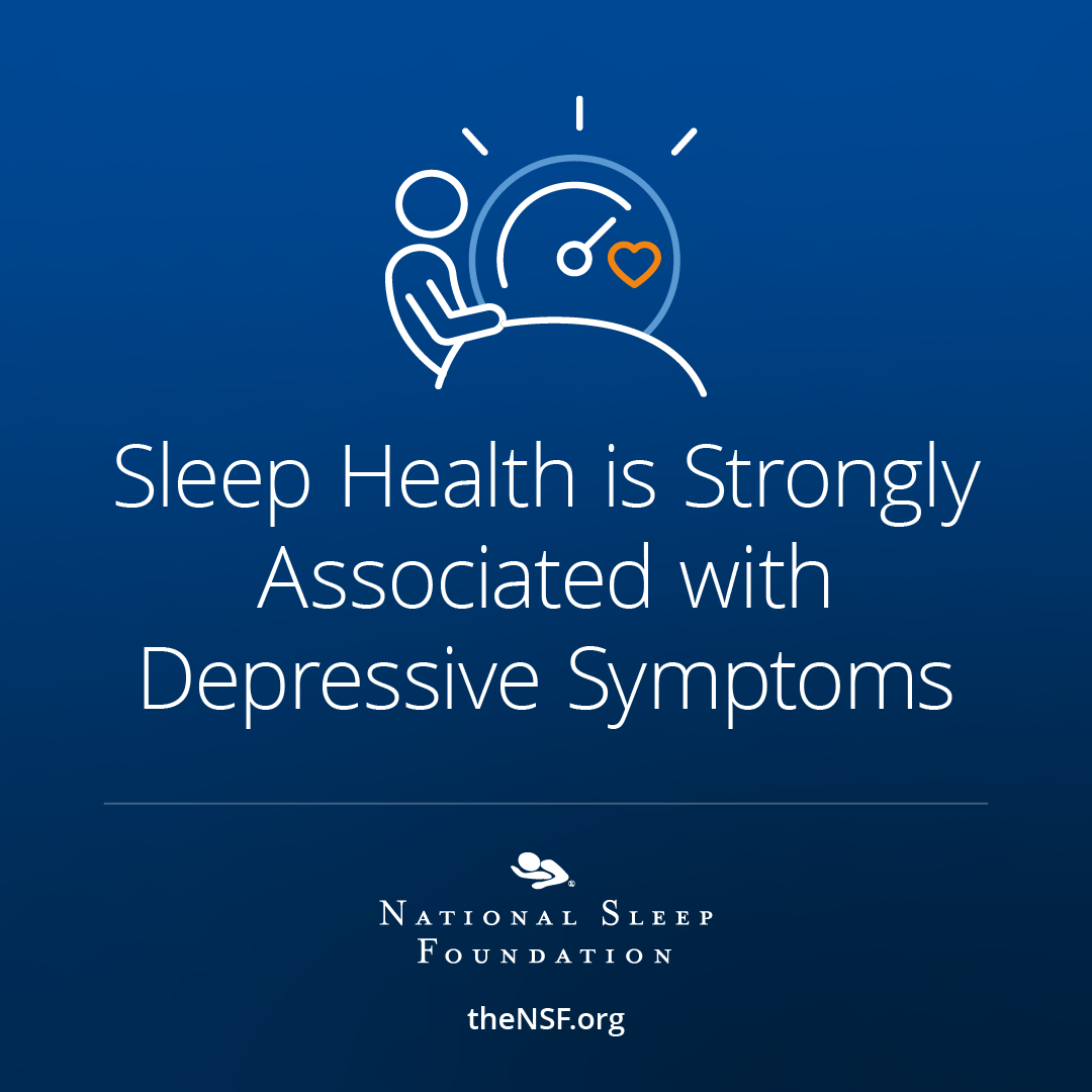 Graphic with text about sleep health and its association with depressive symptons